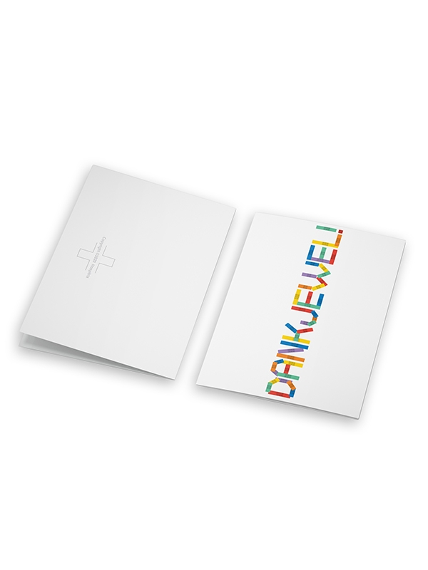Dubbele wenskaart met envelop: dankjewel