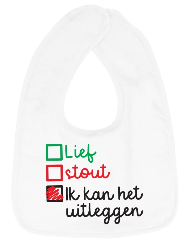 Baby Slabbetje Wit Lief Stout