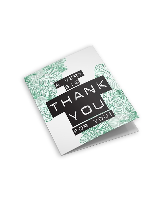 Dubbele wenskaart met envelop: a very big thank you to you