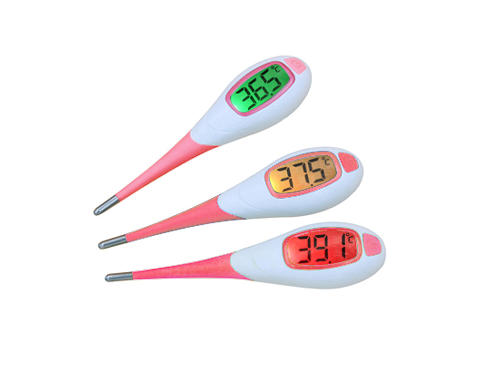 Flexibele Digitale Thermometer met Achtergrondverlichting Roze