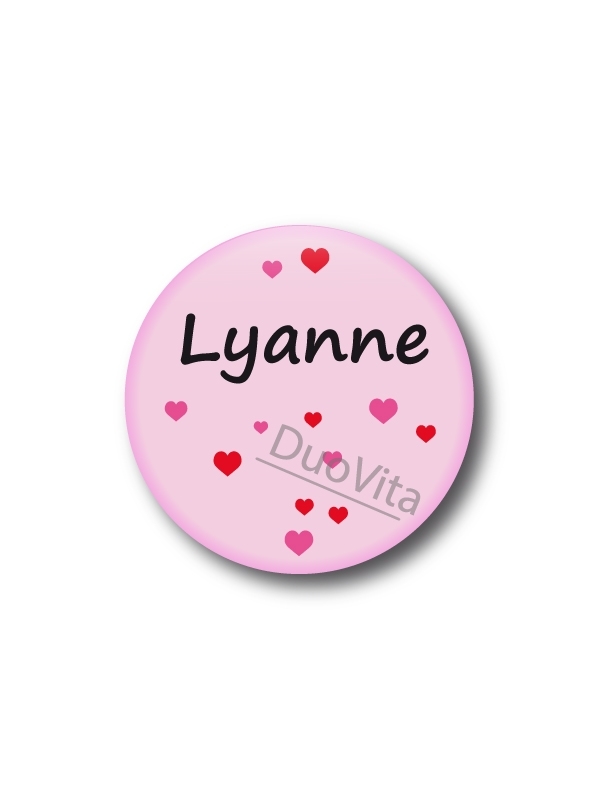 Button Hartjes Roze