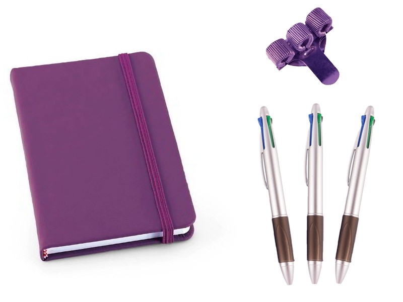 Set Notitieboek A6 Paars