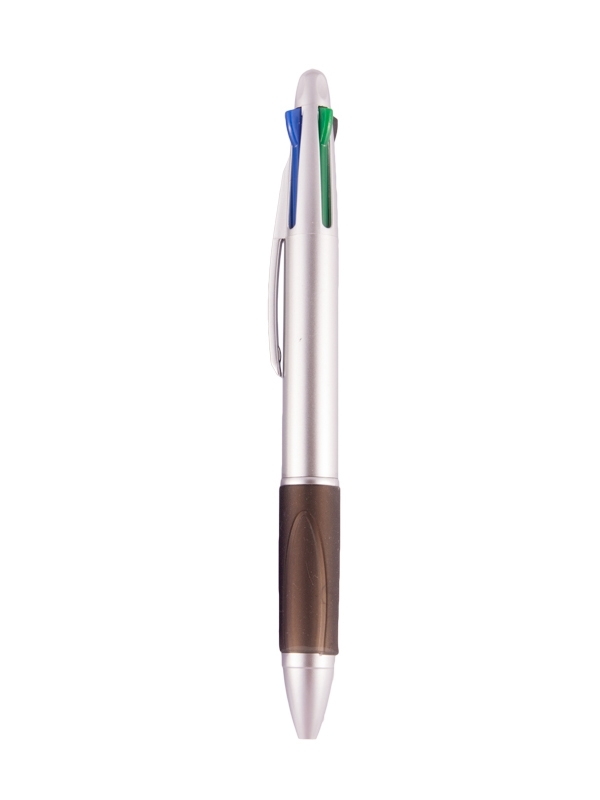 Vier Kleuren Pen Zilver/Rood