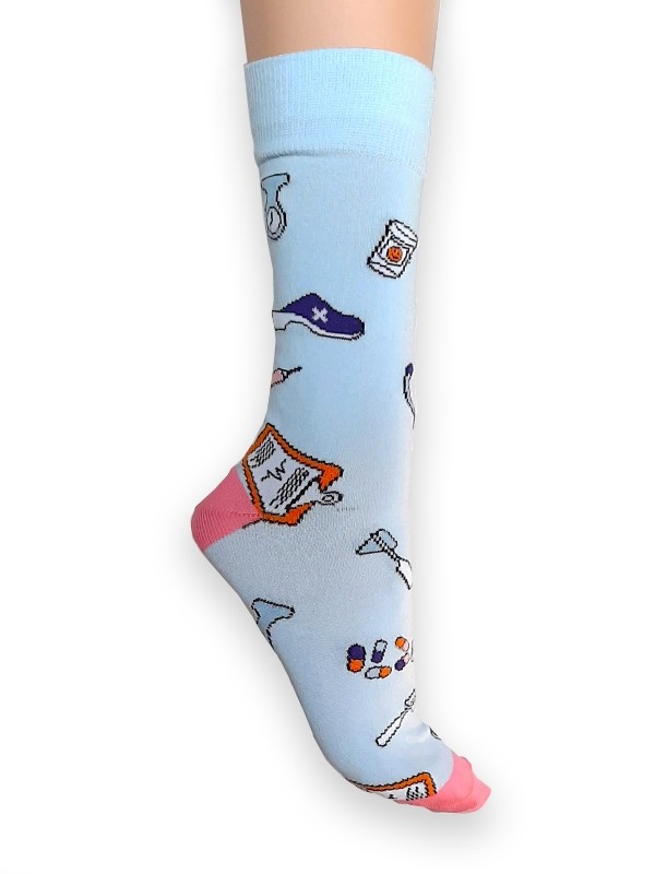 Happy Dames Sokken Instruments Blue Pink