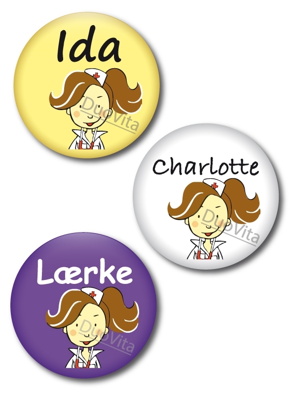 Button Verpleegster brunette