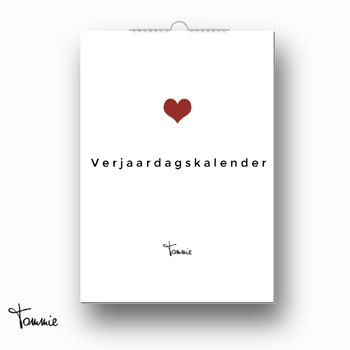 Verjaardagskalender - Tommie indezorg