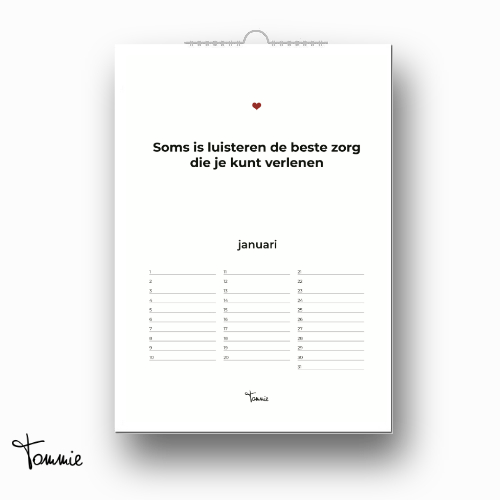 Verjaardagskalender - Tommie indezorg