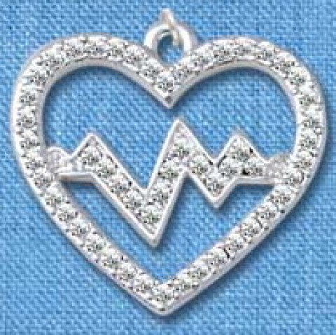 Hanger Heartbeat Zilver groot