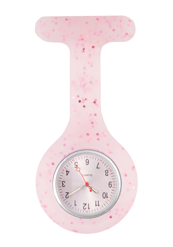 Siliconen Verpleegstershorloge Glitter Roze