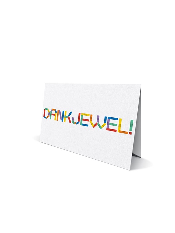 Dubbele wenskaart met envelop: dankjewel