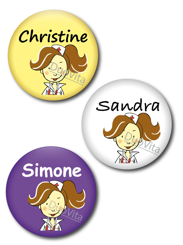 Button Verpleegster brunette