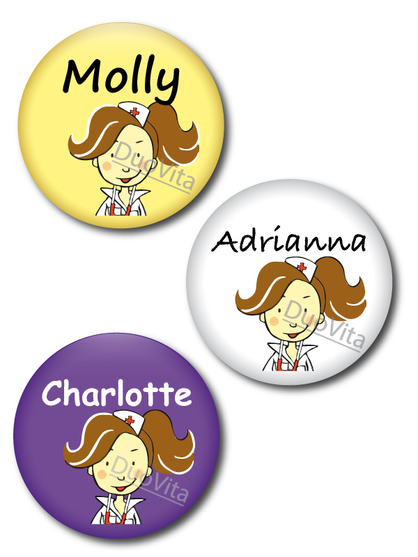 Button Verpleegster brunette