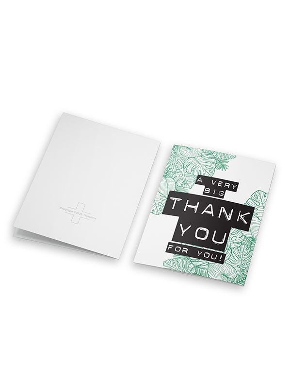 Dubbele wenskaart met envelop: a very big thank you to you