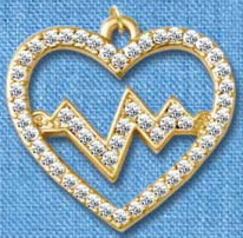 Hanger Heartbeat Goud groot