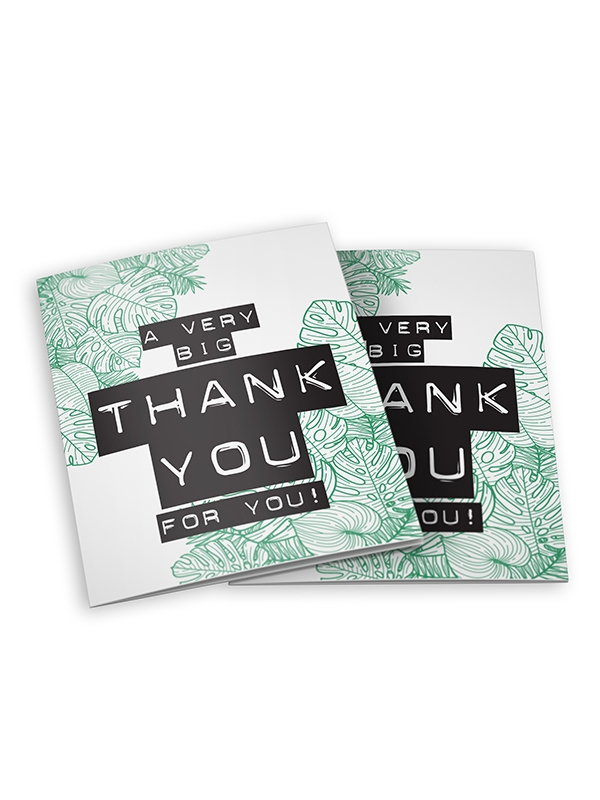 Dubbele wenskaart met envelop: a very big thank you to you