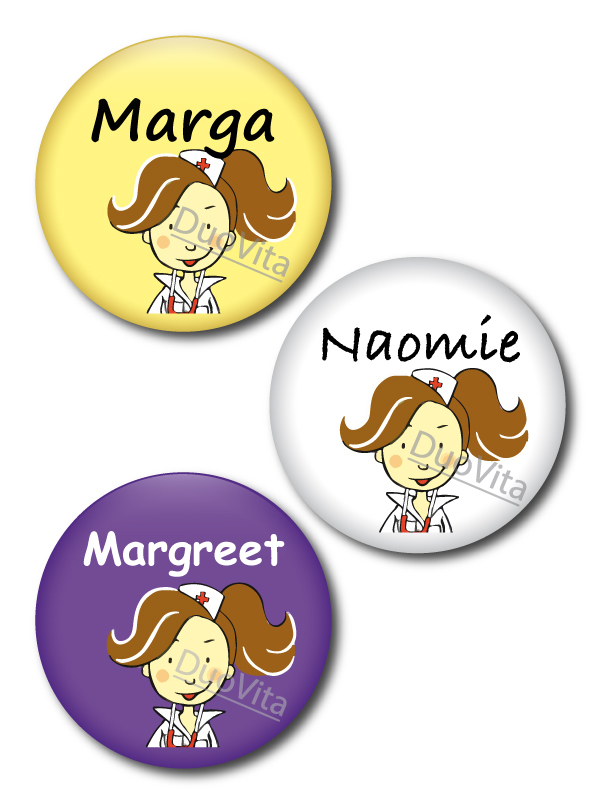 Button Verpleegster brunette
